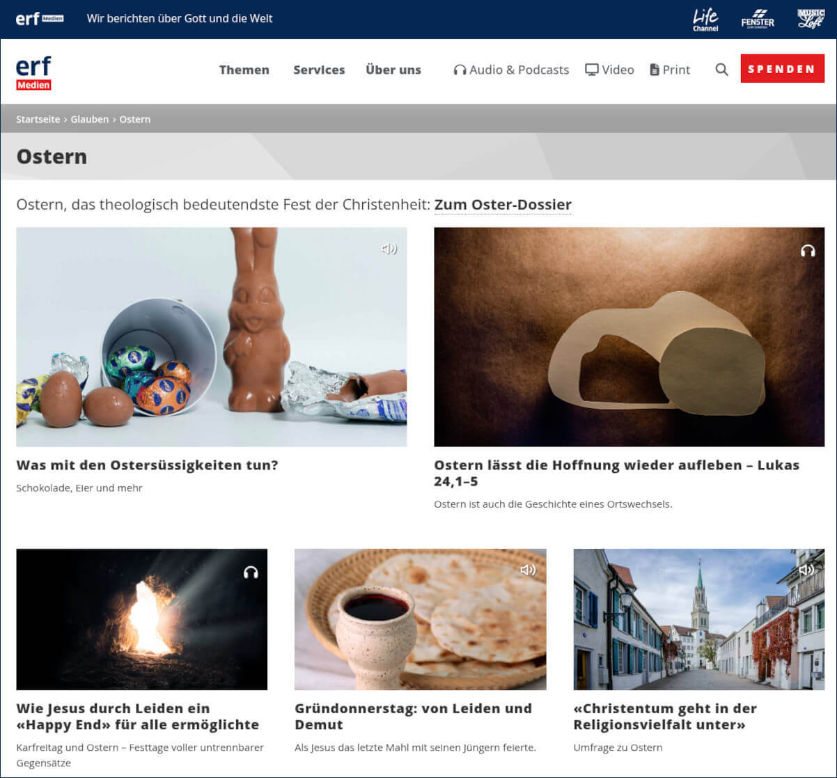 Radiobeiträge Podcast zum Thema Ostern Bedeutung auf ERF-Medien.ch.