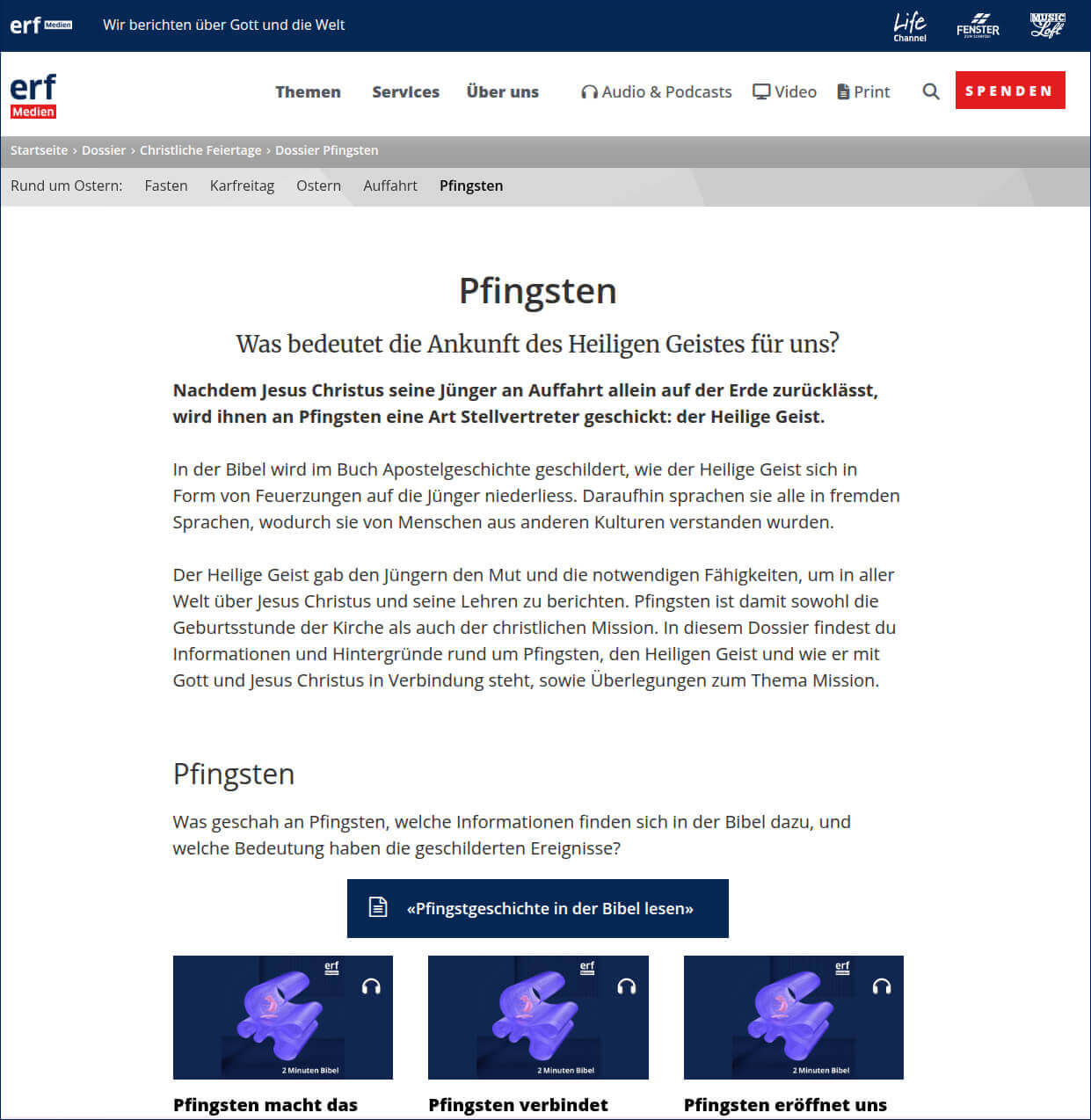 Radiobeiträge - Podcasts - ERF Medien
